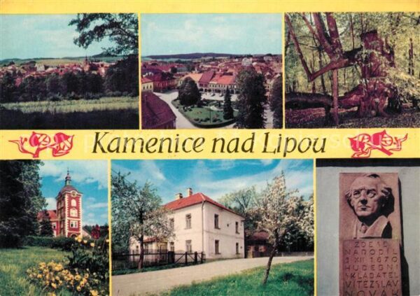 Kamenice nad Lipou Panorama Namesti Stara lipa Zamek Mysli