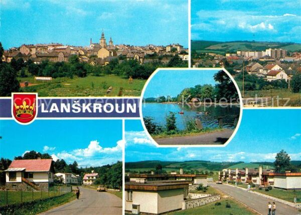 Lanskroun Pohled na mesto Nova vystavba Koupalist