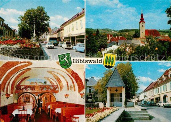 Eibiswald Steiermark Strassenpartie Kirche Restaurant