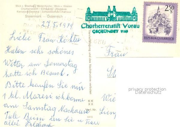 Vorau Chorherrenstift Stiftsportal Pestsäule – Bild 2