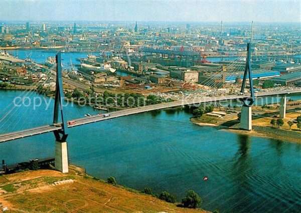 Hamburg Köhlbrandbrücke Fliegeraufnahme