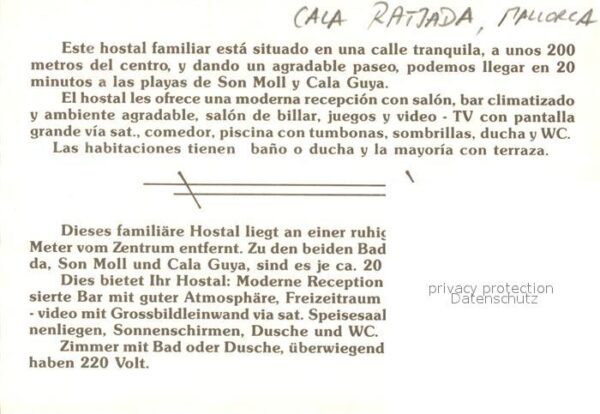 Cala Ratjada Mallorca Hostal Vista Pinar Zimmer Bar Swimmingp – Bild 2