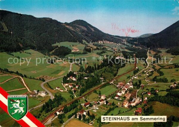 Steinhaus am Semmering Fliegeraufnahme mit Semmering Pass und