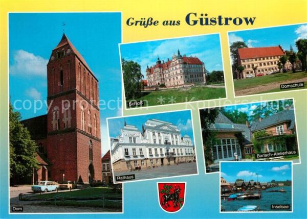 Guestrow Mecklenburg Vorpommern Dom Schloss Domschule Rathaus Barlach A