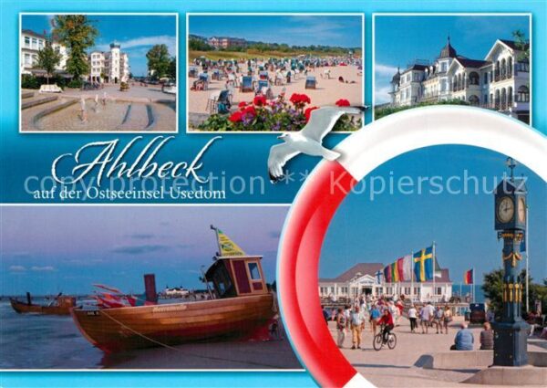 Ahlbeck Ostseebad Wasserspiele Strand Kurhaus Standuhr Pr