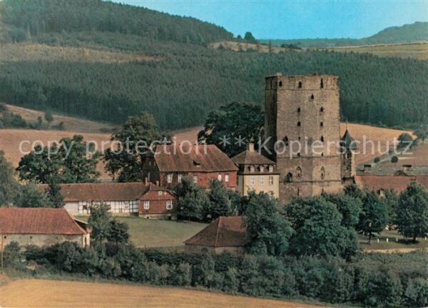 Adelebsen Ortsansicht mit Burg Turm