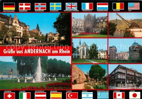 Andernach Teilansichten Innenstadt Kirche Parkanl