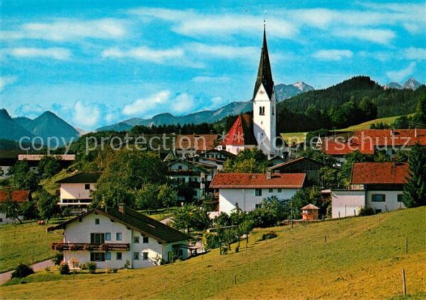 Toerwang Ortsansicht mit Kirche Blick zum Wendel