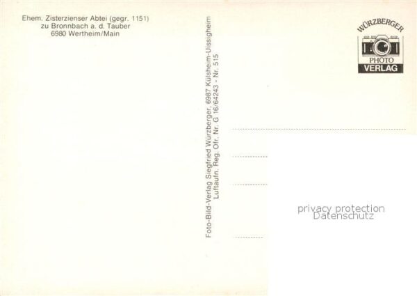 Wertheim Main Ehem. Zisterzienserabtei 12. Jhdt zu Br – Bild 2