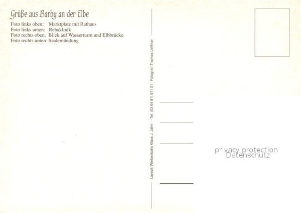 Barby Elbe Marktplatz Rathaus Rehaklinik Wassertur – Bild 2