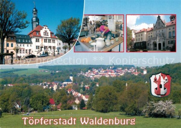 Waldenburg Sachsen Panorama Töpferstadt Markt Rathaus Kera