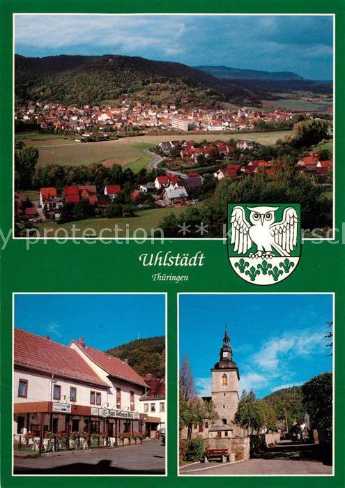 Uhlstaedt-Kirchhasel Restaurant Ortsmotiv mit Kirche Panoram