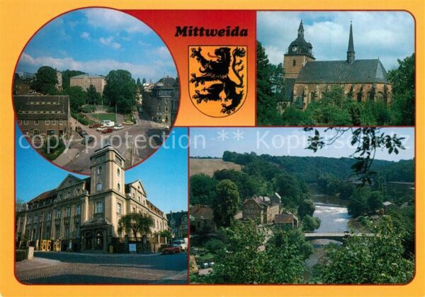 Mittweida Technikumplatz Stadtkirche Post Panoram