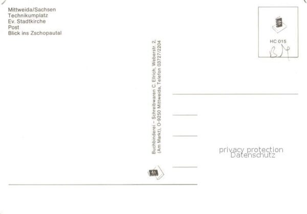 Mittweida Technikumplatz Stadtkirche Post Panoram – Bild 2
