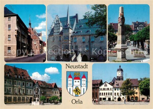 Neustadt Orla Ortsmotive Innenstadt Rathaus Postsäule