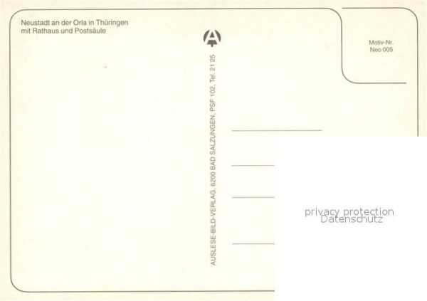 Neustadt Orla Ortsmotive Innenstadt Rathaus Postsäule – Bild 2