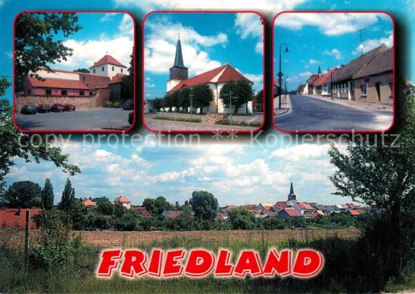 Friedland Mark Burg Stadtkirche Markt Karl Marx Strass