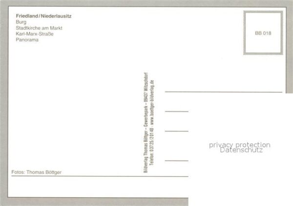 Friedland Mark Burg Stadtkirche Markt Karl Marx Strass – Bild 2