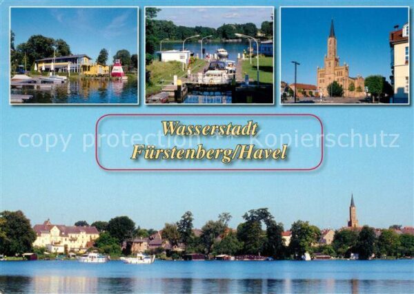 Fuerstenberg Havel Marina Schleuse Stadtkirche Stadtblick