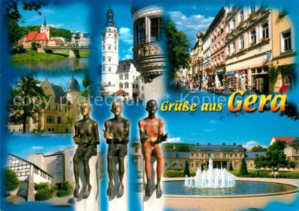 Gera Stadtansichten Otto Dix Stadt Brunnen S