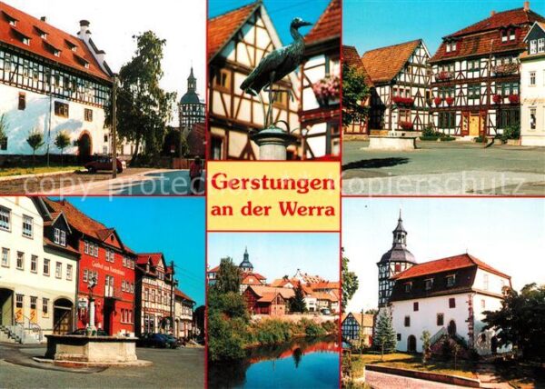 Gerstungen Fachwerkhäuser Altstadt Brunnen Partie