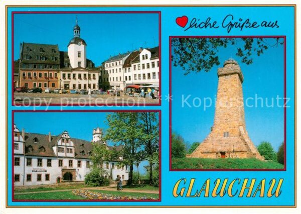 Glauchau Markt Rathaus Schloss Forderglauchau Bi