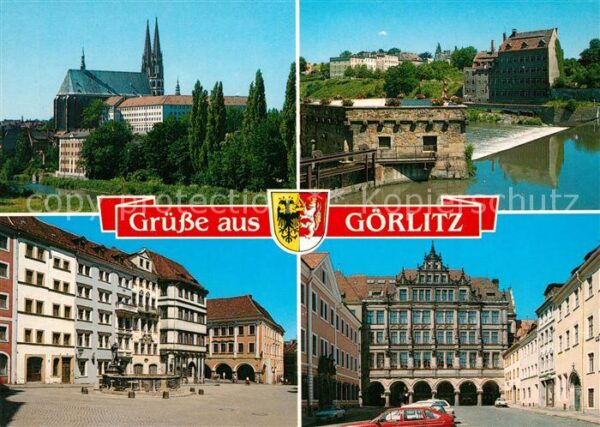 Goerlitz Sachsen Kirche Neisse Wehr Marktplatz Brunnen R
