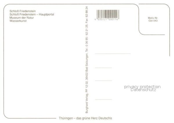 Gotha Thueringen Schloss Friedenstein Hauptportal Museum – Bild 2