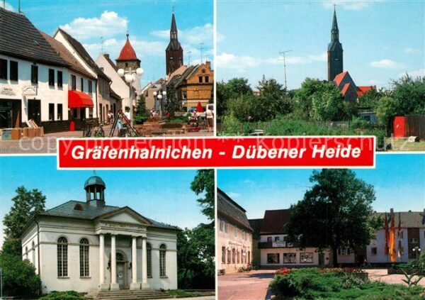Graefenhainichen Ortsmotiv mit Kirche Platz Paul Gerhard