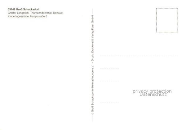 Gross Schacksdorf Grosser Langteich Thumanndenkmal Dorfau – Bild 2