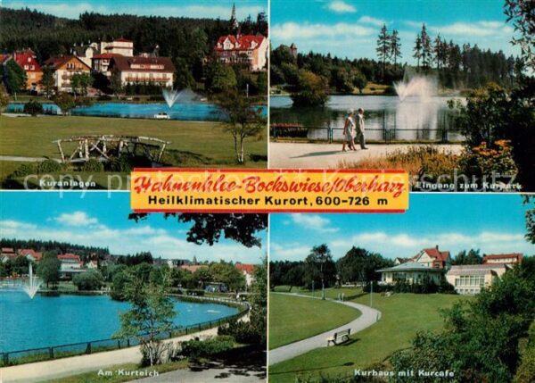 Hahnenklee-Bockswiese Harz Kuranlagen Kurpark Teich Kurhaus Kurcaf