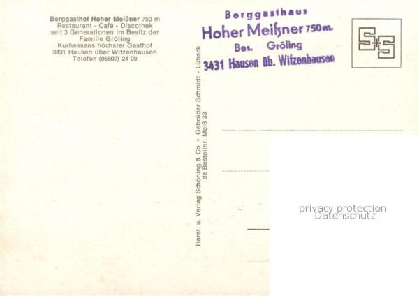 Hausen Witzenhausen Berggasthof Hoher Meissner Sender – Bild 2