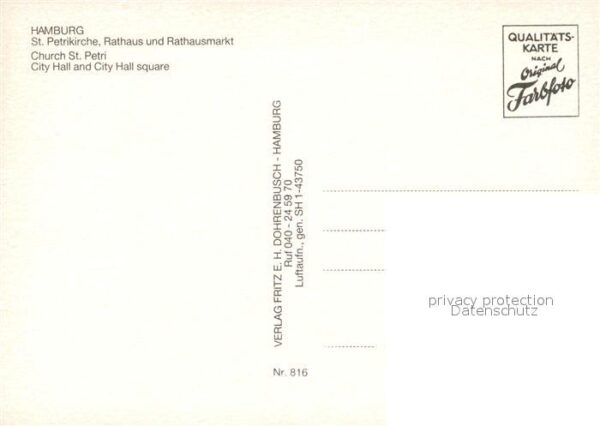 Hamburg St Petrikirche Rathaus Markt Fliegerauf – Bild 2