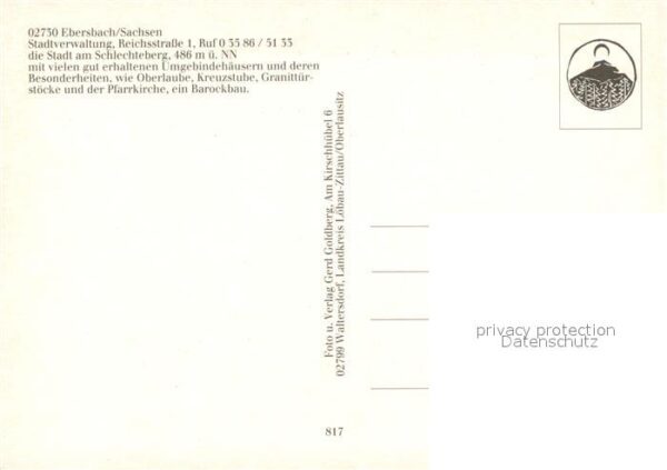 Ebersbach Sachsen Stadtpanorama Fachwerkhaus Ortsmotiv mi – Bild 2