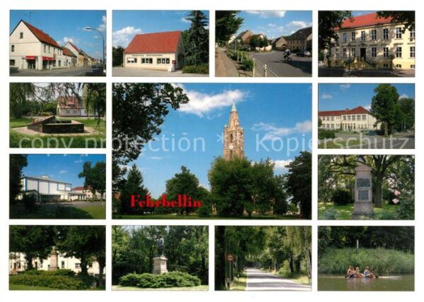 Fehrbellin Teilansichten Kirche Denkmal Gedenkstei