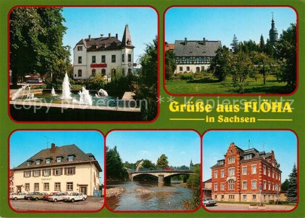 Floeha Wasserspiele Fachwerk Partie am Fluss B