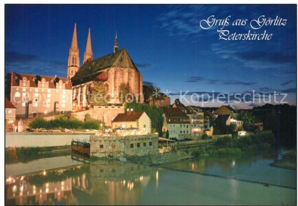 Goerlitz Sachsen Blick über die Neisse zur Peterskirche