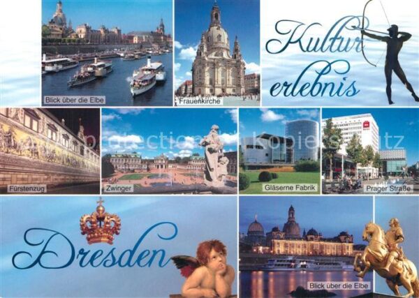 Dresden Elbe Dampfer Frauenkirche Bogenschütze