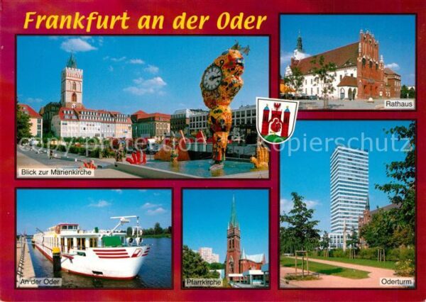 Frankfurt Oder Marienkirche Uhr Rathaus Oderturm Pfarr