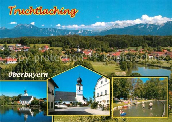 Truchtlaching Gesamtansicht mit Alpenpanorama Freibad