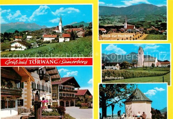 Toerwang Gesamtansicht mit Alpen Ortsmotiv Brunn