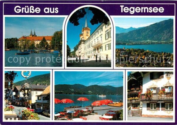 Tegernsee Hafen Schloss Alpenpanorama Strassenpar
