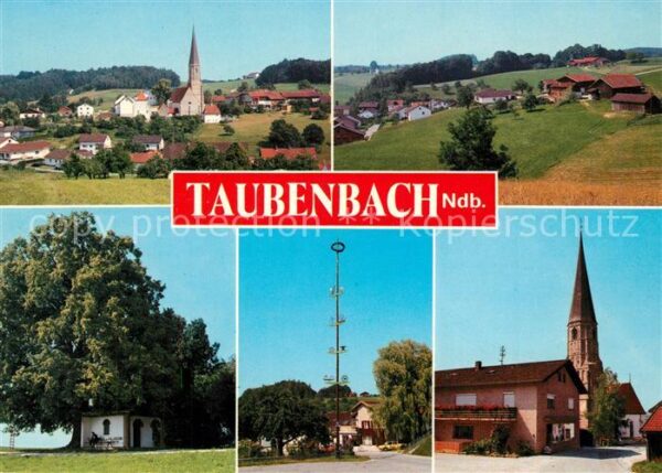 Taubenbach Niederbayern Teilansichten mit Kirche Maibaum Kapell