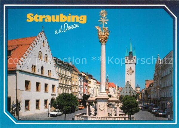 Straubing Dreifaltigkeitssäule Stadtturm