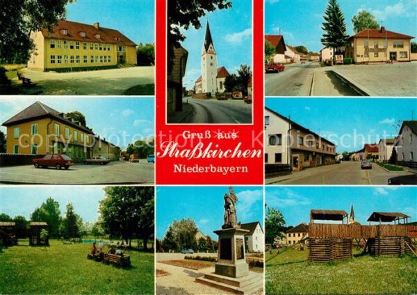 Strasskirchen Donau Ortsmotive Kirche Spielplatz Denkmal