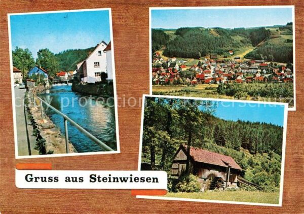 Steinwiesen Partie an der Rodach Mühle Wasserrad Pa