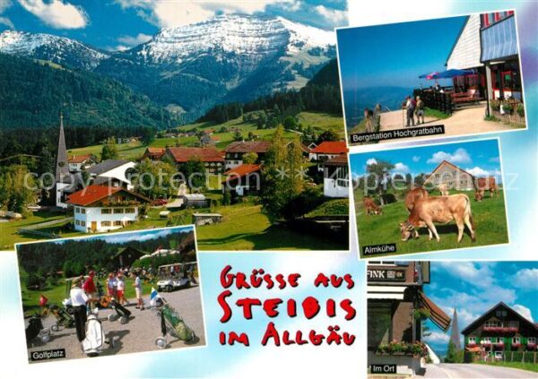 Steibis Ortsansicht mit Kirche Alpenpanorama Be