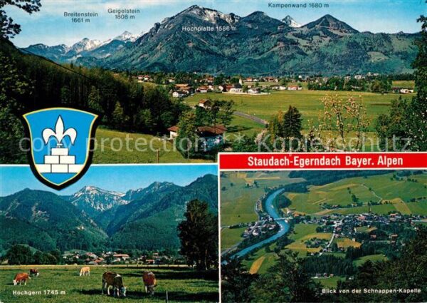 Staudach-Egerndach Landschaftspanorama Bayerische Alpen Bl