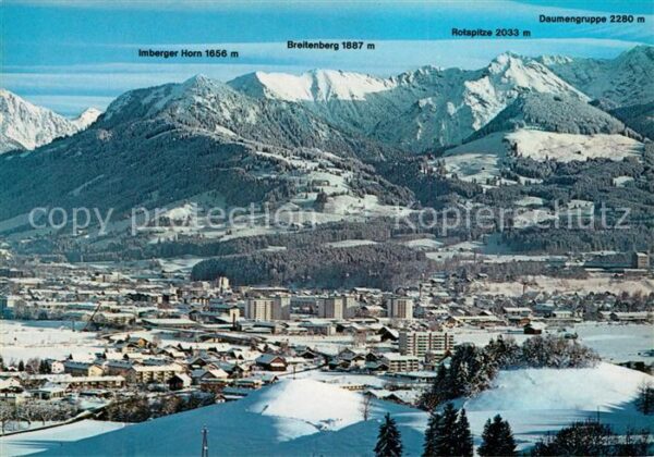 Sonthofen Oberallgaeu Panorama Wintersportplatz Allgäuer Alpe