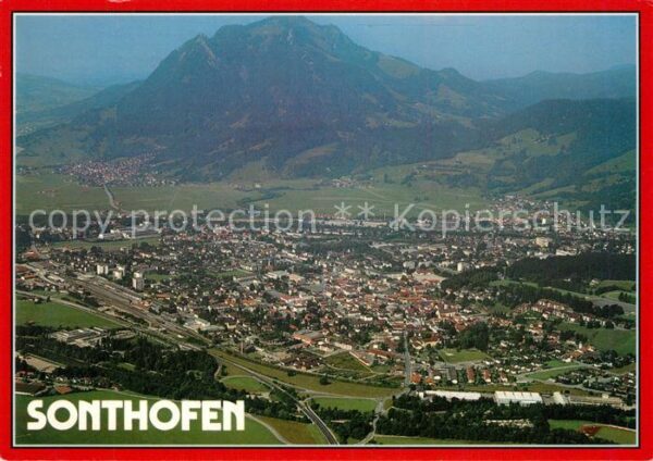 Sonthofen Oberallgaeu mit Grünten Allgäuer Alpen Fliegeraufna